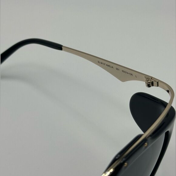 BRAND NEW SAINT LAURENT Sunglasses SL M137 Amelia 001 Black Gold Women - Picture 9 of 13